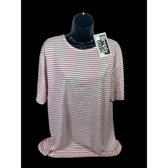Vintage Simply Basic T Shirt Size L Womens Oversize Mariner Stripe Fishermancore - Picture 4 of 14